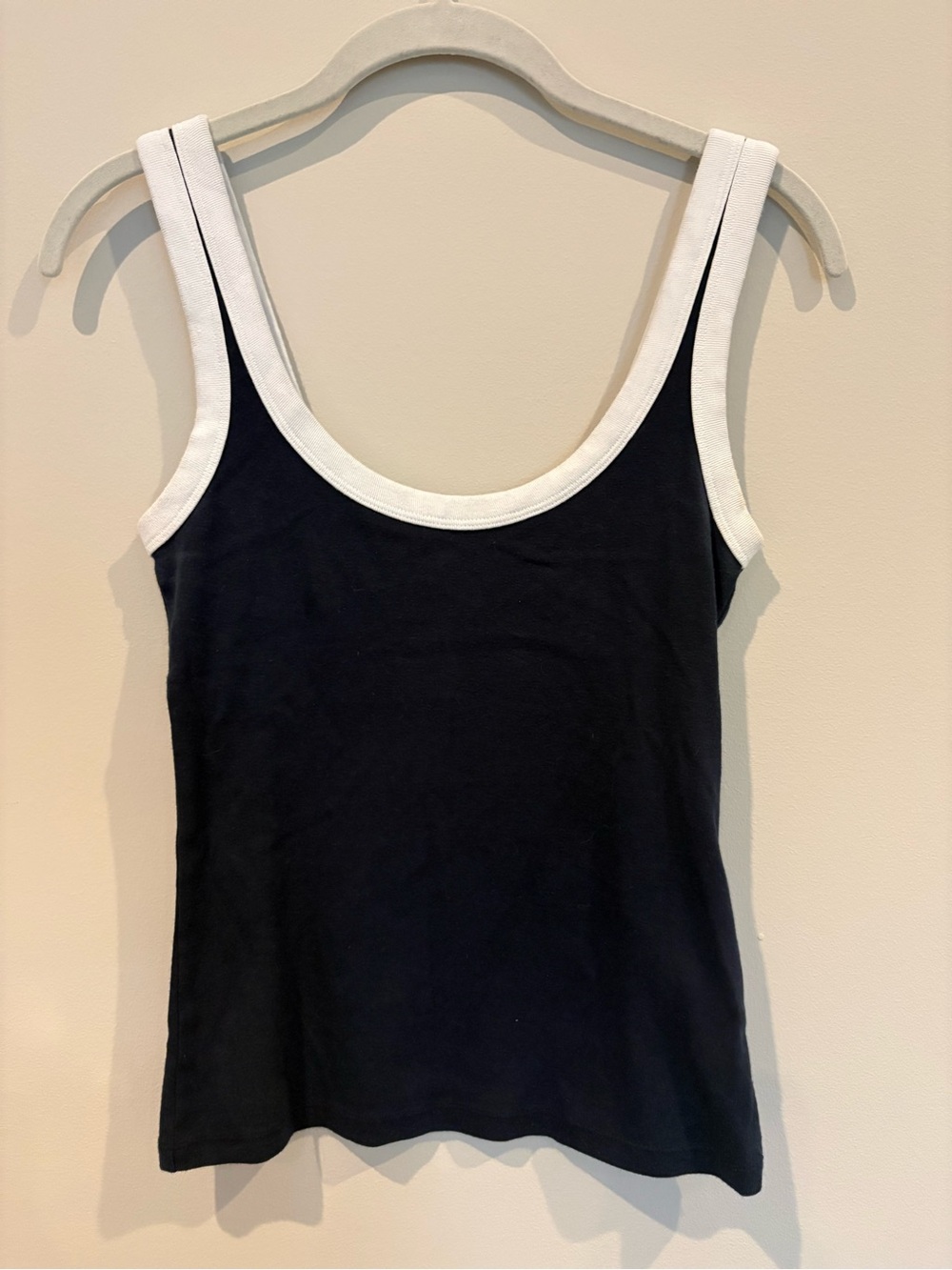 Abercrombie Women's Navy Tank Top with White Trim